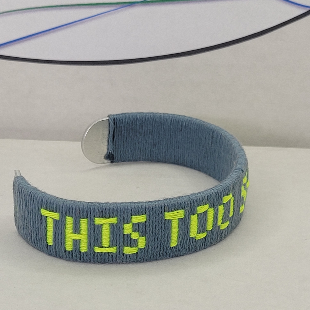 Stylish Faith-Based Embroidered Adjustable Bracelet - Picture 3 of 10